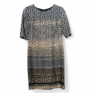 Brooks Brothers Black and Gold 100% Silk Shift Dress